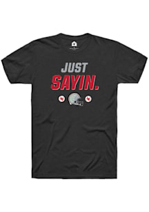 Julian Sayin Ohio State Buckeyes Black NIL Just Sayin Short Sleeve Player T Shirt