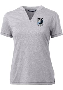 Cutter and Buck Minnesota United FC Womens Grey Forge Short Sleeve T-Shirt