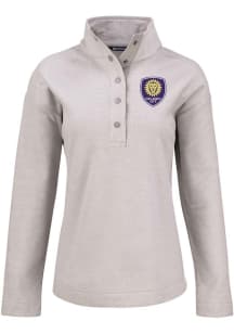 Cutter and Buck Orlando City SC Womens Grey Hunts Point Qtr Zip