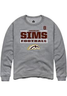 Jarvarius Sims Western Michigan Broncos Mens Grey Football NIL Stacked Box Player Crew