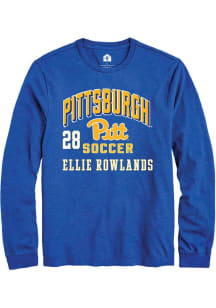 Ellie Rowlands Mens Blue Pitt Panthers NIL Arch Logo Long Sleeve Player T Shirt