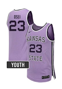 Stephen Osei  Nike K-State Wildcats Youth NIL Name And Number Lavender Basketball Jersey