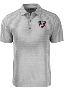 Cutter and Buck FC Dallas Mens Graphite Forge Stripe Short Sleeve Polo