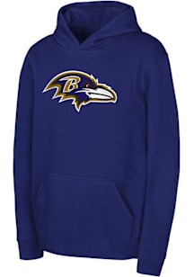 Baltimore Ravens Youth Purple Primary Logo Long Sleeve Hoodie