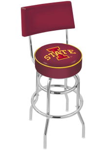 Iowa State Cyclones Double-Ring Swivel with Back Pub Stool - Black