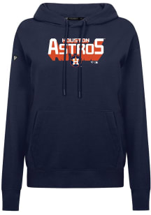 Levelwear Houston Astros Womens Navy Blue Adorn Retro 3D Hooded Sweatshirt