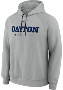 Nike Dayton Flyers Mens Grey Practice Fleece Long Sleeve Hoodie