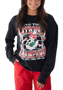 Gameday Social Nebraska Cornhuskers Womens Black Classic Champion Crew Sweatshirt