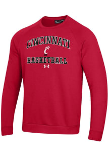Mens Cincinnati Bearcats Red Under Armour Basketball Rival Crew Sweatshirt
