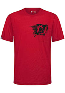 Levelwear New Jersey Devils Red Focal Blasted Short Sleeve T Shirt