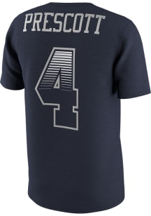 Dak Prescott Dallas Cowboys Navy Blue Name and Number Short Sleeve Player T Shirt