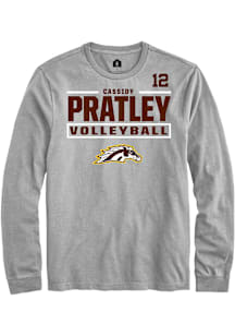 Cassidy Pratley Western Michigan Broncos Grey NIL Stacked Box Long Sleeve Player T Shirt