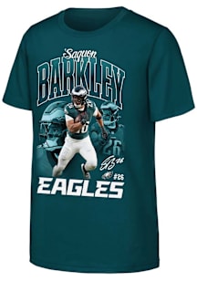 Saquon Barkley Philadelphia Eagles Youth Teal Triple Pic Player Player Tee