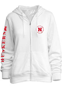 Nebraska Cornhuskers Womens White Comfy Long Sleeve Full Zip Jacket