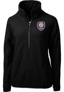 Cutter and Buck Orlando City SC Womens Black Cascade Sherpa Qtr Zip