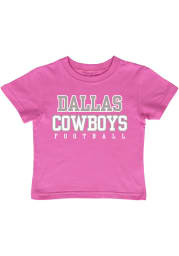 Dallas Cowboys Toddler Girls Pink Toddler Logo Practice Short Sleeve T-Shirt