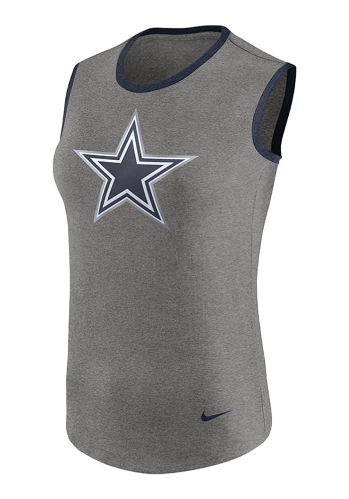 Nike Dallas Cowboys Womens Grey Standard Tri Tank Top