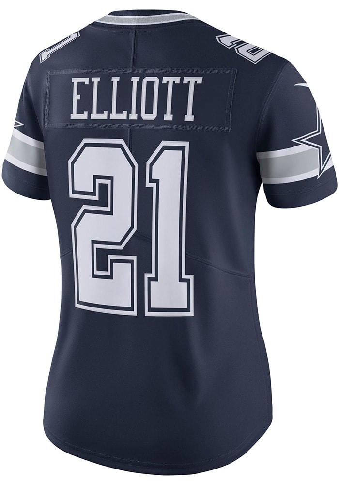 Ezekiel Elliott Dallas Cowboys Apparel Dallas Cowboys Womens Navy Blue Road Limited Football Jersey