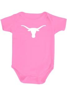 Texas Longhorns Baby Pink Silhouette Short Sleeve One Piece