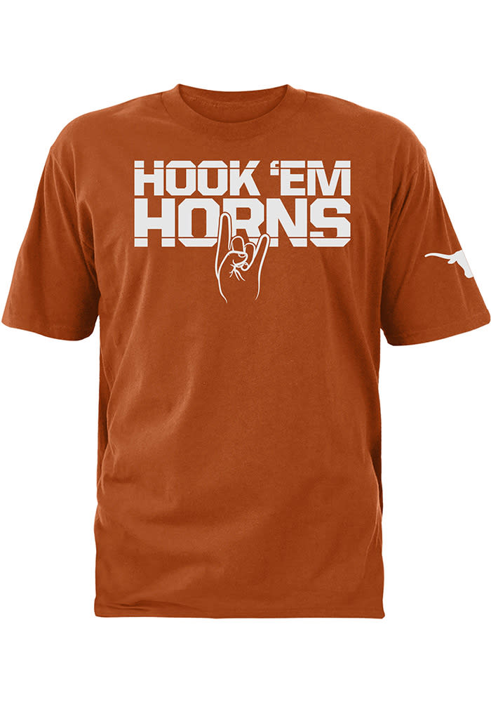 Texas Longhorns Burnt Orange Hook Em Sign Short Sleeve T Shirt