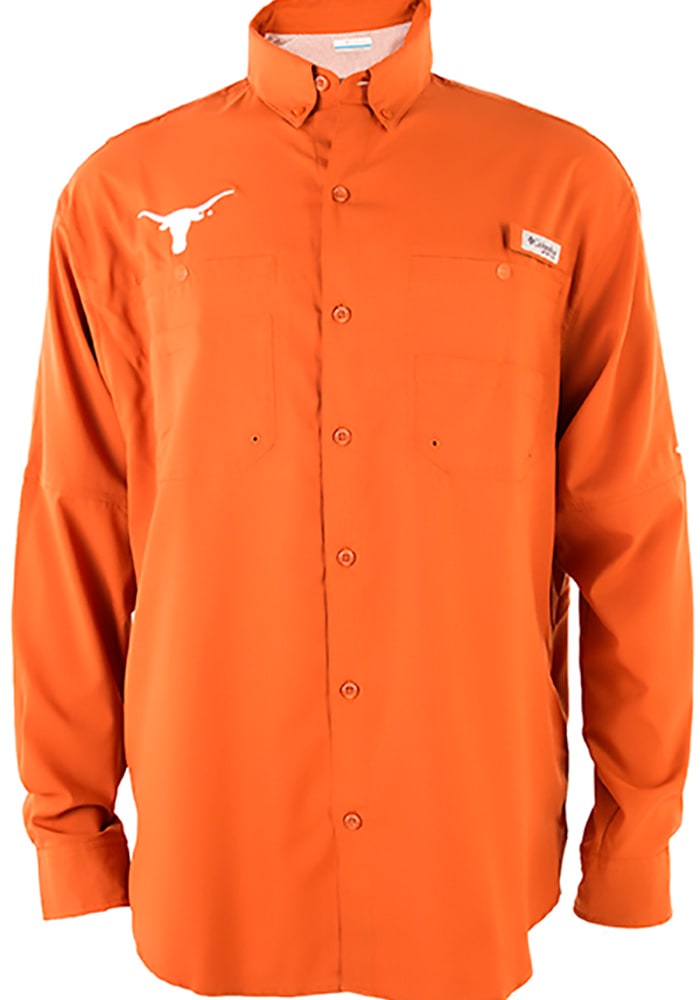 Columbia Texas Longhorns Burnt Orange Tamiami Performance Fishing Shirt