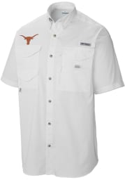 Columbia Texas Longhorns Mens White Tamiami Short Sleeve Dress Shirt