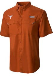Columbia Texas Longhorns Mens Burnt Orange Low Drag Short Sleeve Dress Shirt