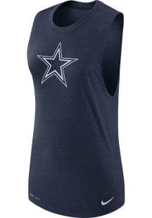 Nike Dallas Cowboys Womens Navy Blue Logo Muscle Tank Top
