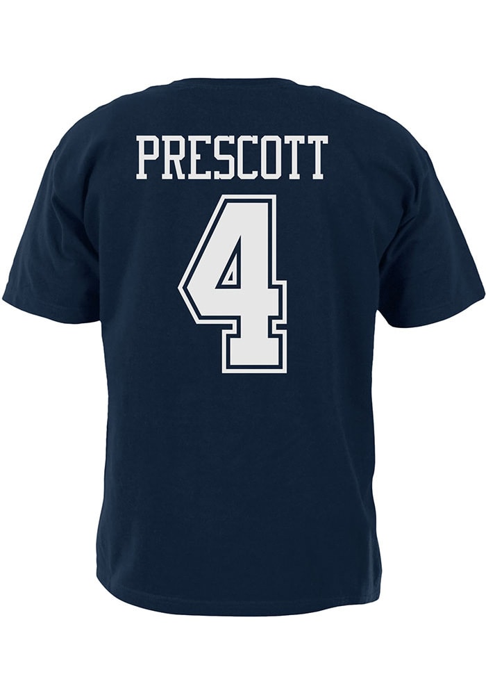 Dak Prescott Dallas Cowboys Navy Blue Authentic Name and Number Short Sleeve T Shirt