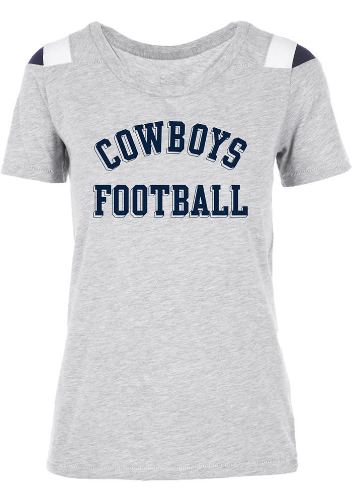 Women's Gray Dallas Cowboys Peggy Scoop-Neck T-Shirt