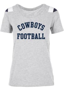 Dallas Cowboys Womens Grey Hatchling Short Sleeve T-Shirt