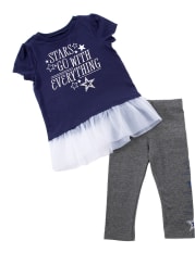 Dallas Cowboys Toddler Girls Peppie Top and Bottom Set Navy Blue