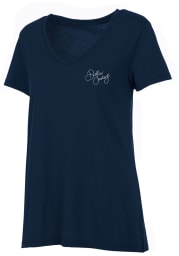 Dallas Cowboys Womens Navy Blue Irma V Neck Short Sleeve T-Shirt