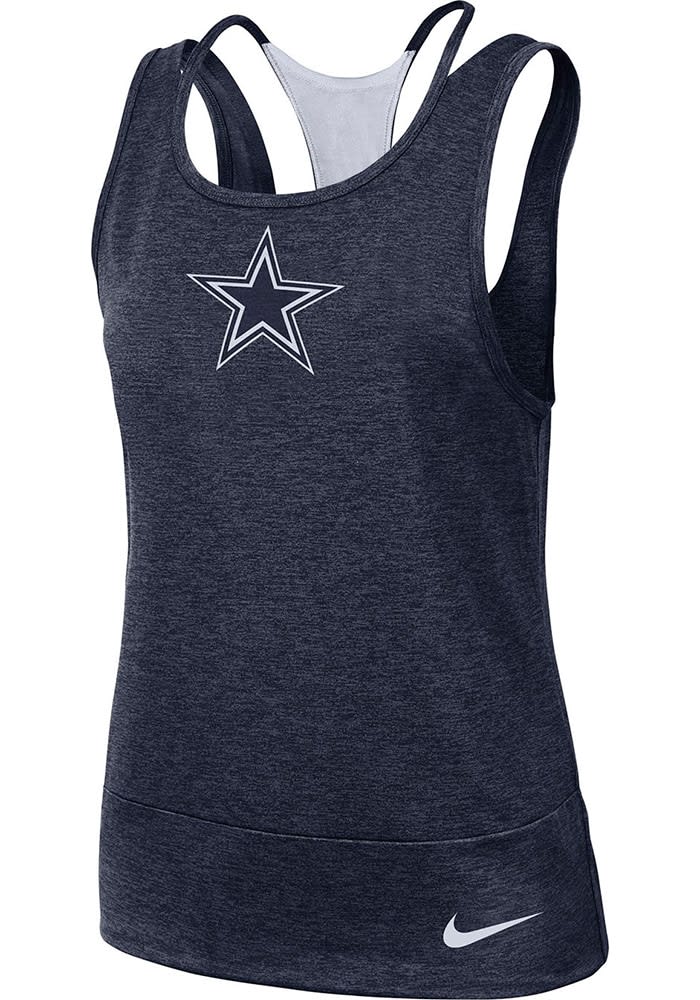 Nike Women's Dallas Cowboys Racerback Colorblock Tank - Navy/Gray