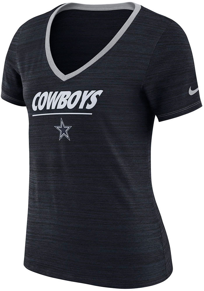 Nike Dallas Cowboys Womens Navy Blue Legend Velocity Dri-FIT V Neck T-Shirt
