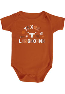 Texas Longhorns Baby Burnt Orange Blitzen Short Sleeve One Piece