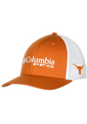 Columbia Texas Longhorns Mens Burnt Orange 2-Tone PFG Mesh Flex Hat