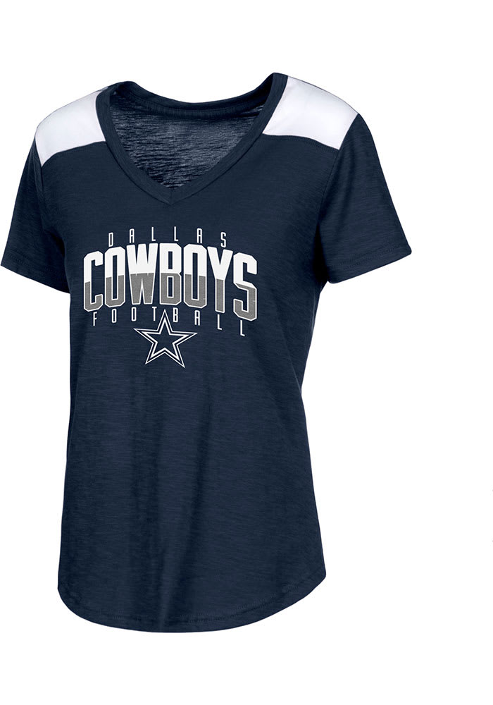 Women's Gray Dallas Cowboys Peggy Scoop-Neck T-Shirt