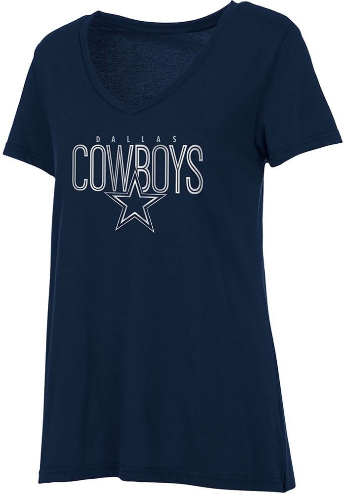 Women's Gray Dallas Cowboys Peggy Scoop-Neck T-Shirt