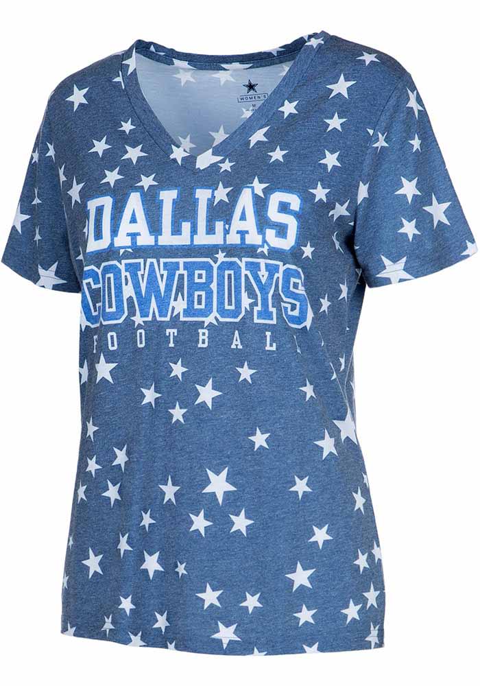 Dallas Cowboys Womens Navy Blue Spinner Short Sleeve T-Shirt