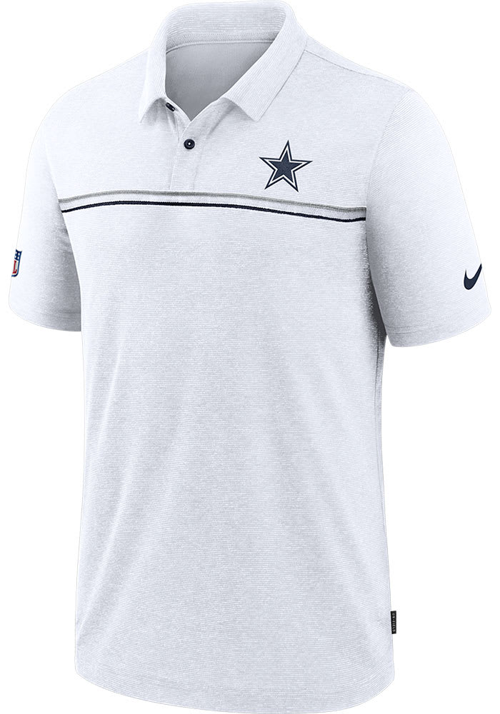 Nike Dallas Cowboys Mens White Sideline Short Sleeve Polo