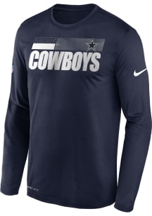 Nike Dallas Cowboys Navy Blue Logo Legend Long Sleeve T-Shirt