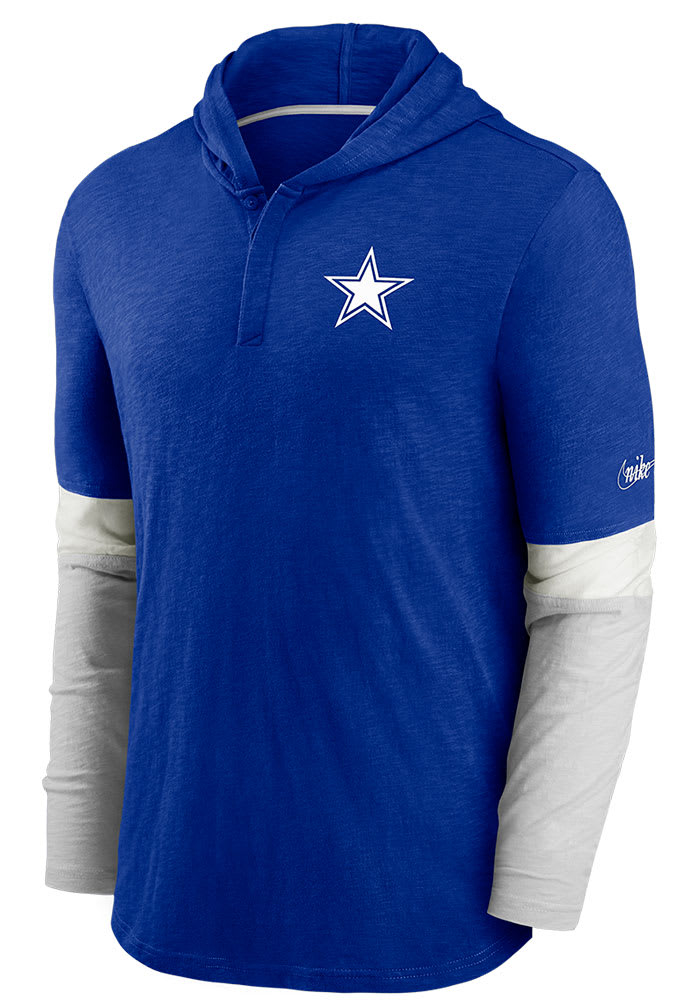 Nike Dallas Cowboys Mens Blue Mascot Historic Fashion Hood