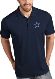 Antigua Dallas Cowboys Mens Navy Blue Tribute Short Sleeve Polo