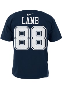 CeeDee Lamb Dallas Cowboys Navy Blue Name And Number Short Sleeve Player T Shirt