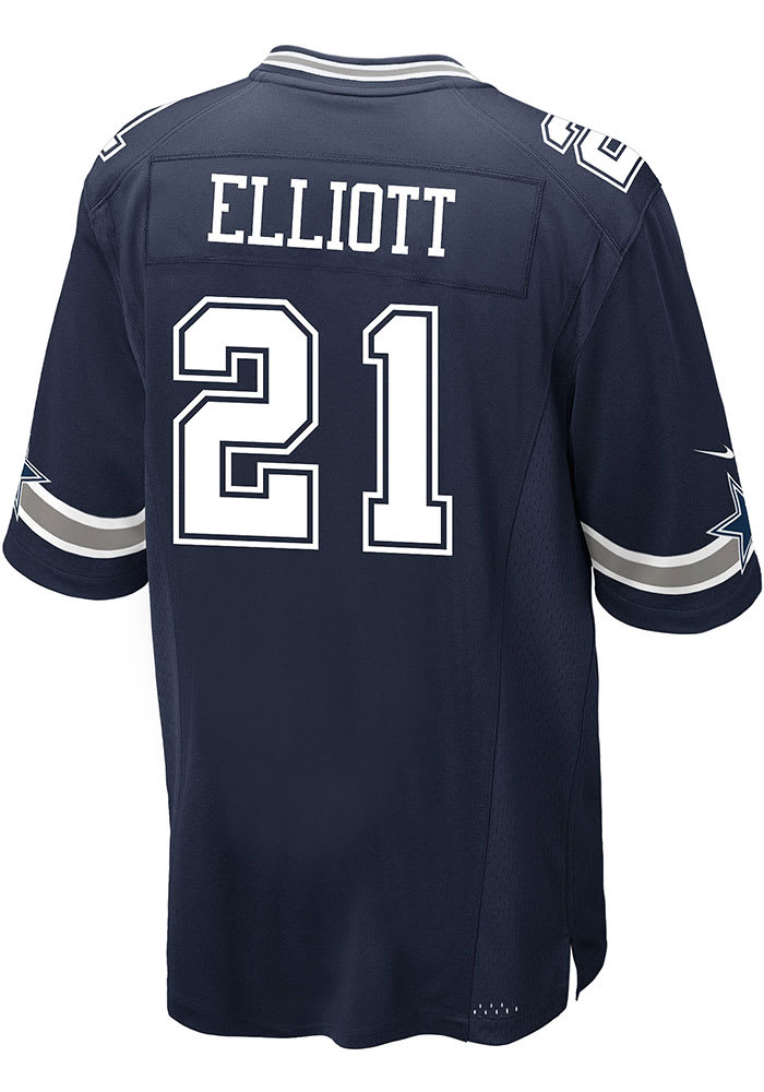 Ezekiel Elliott Nike Dallas Cowboys Navy Blue 60th Anniversary Game Football Jersey
