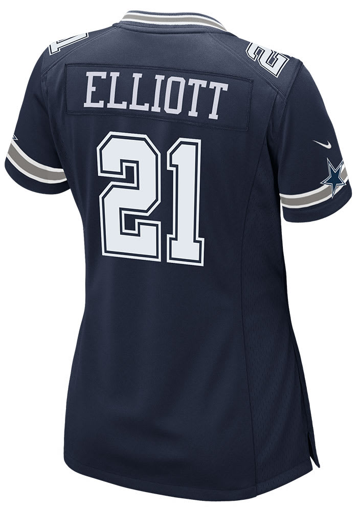 Ezekiel Elliott Nike Dallas Cowboys Womens Navy Blue Road Game Football Jersey