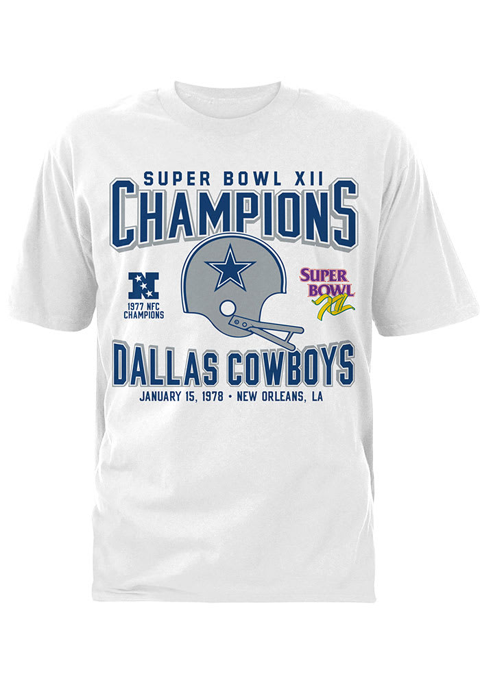 Dallas Cowboys White SB XII 78 Short Sleeve T Shirt
