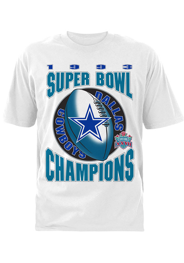 Dallas Cowboys White SB XVII 93 Short Sleeve T Shirt