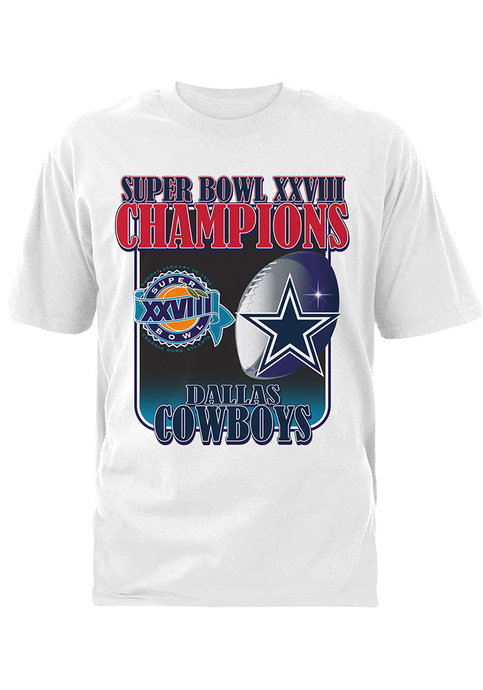Dallas Cowboys White SB XVII 94 Short Sleeve T Shirt
